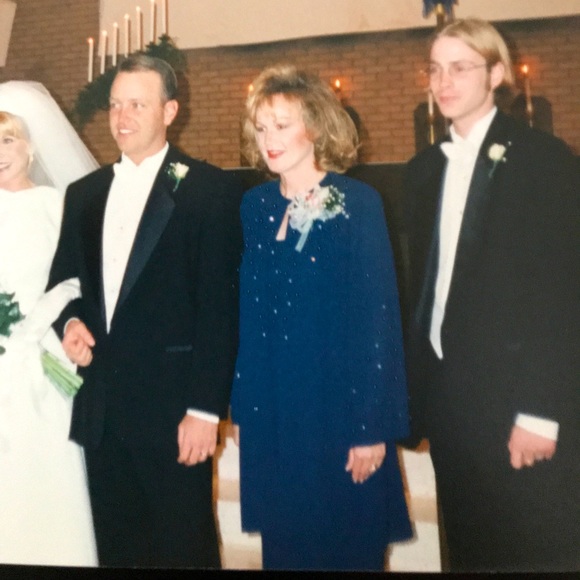 Evening Dress, full length with jacket, navy blue - Picture 1 of 9